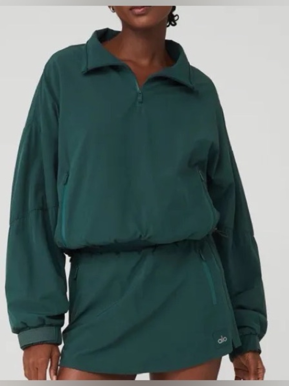 Alo Yoga ‘Cropped Elevation Coverup’ Jacket in Midnight Green (XS) - NWT